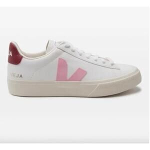 VEJA Campo Leather Sneakers White with Pink and Red 5
